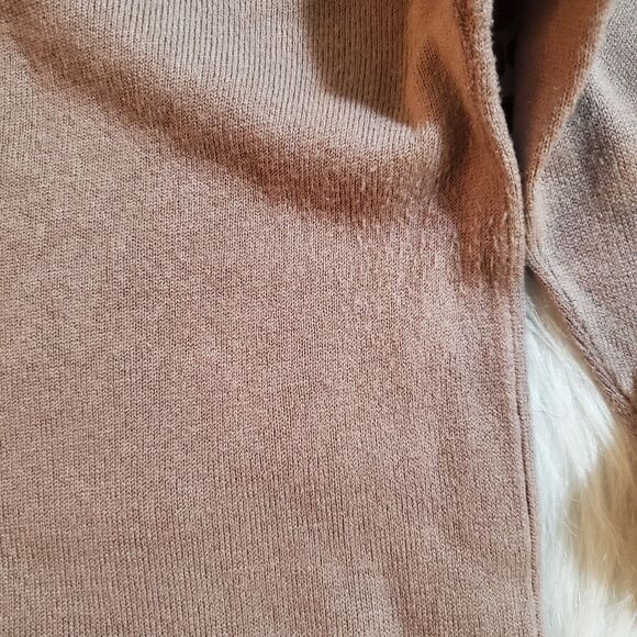 Kaily K Womens Pullover Sweater Size L Taupe Boxy Pockets Roll Hems Soft Knit - Picture 8 of 11
